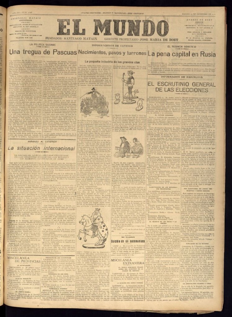 Miniatura de El Mundo del 25 de diciembre de 1920 (edición de provincias)