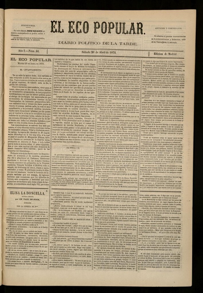 Miniatura de El Eco Popular del 20 de abril de 1872