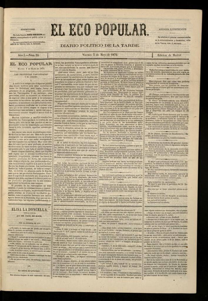 Miniatura de El Eco Popular del 3 de mayo de 1872