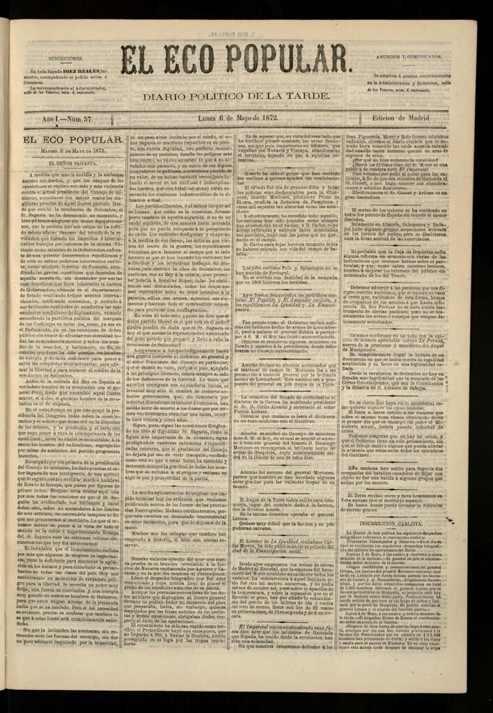 Miniatura de El Eco Popular del 6 de mayo de 1872