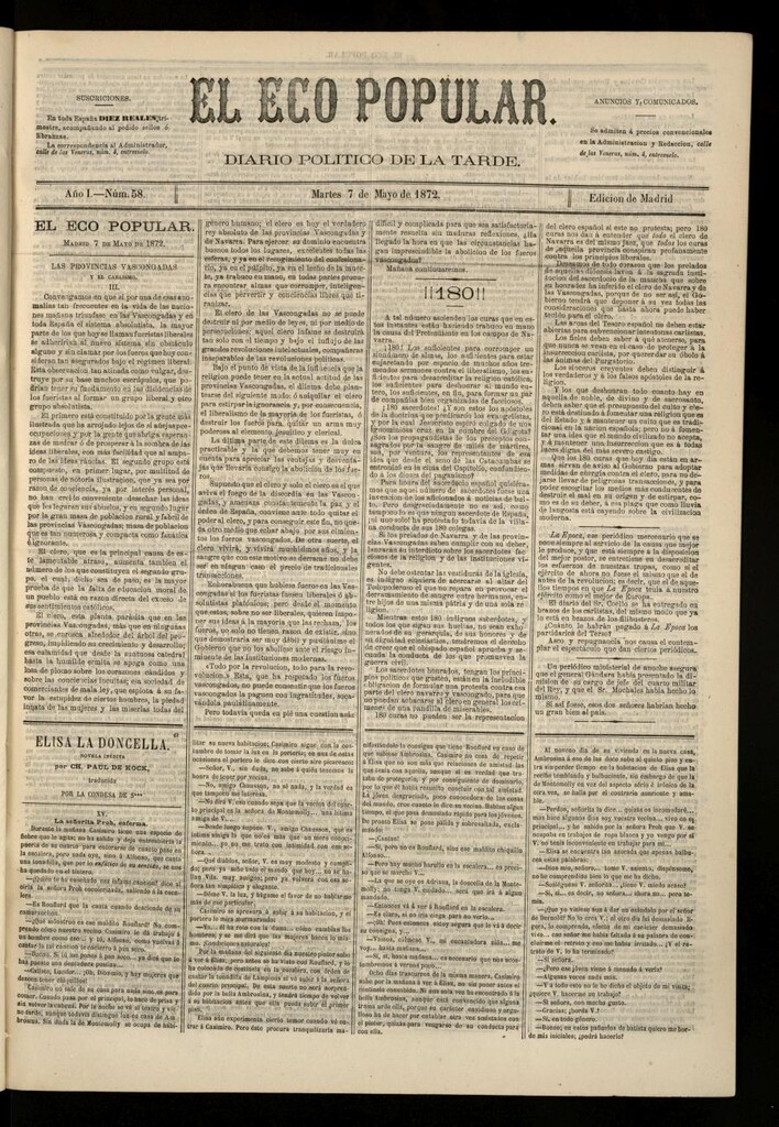 Miniatura de El Eco Popular del 7 de mayo de 1872