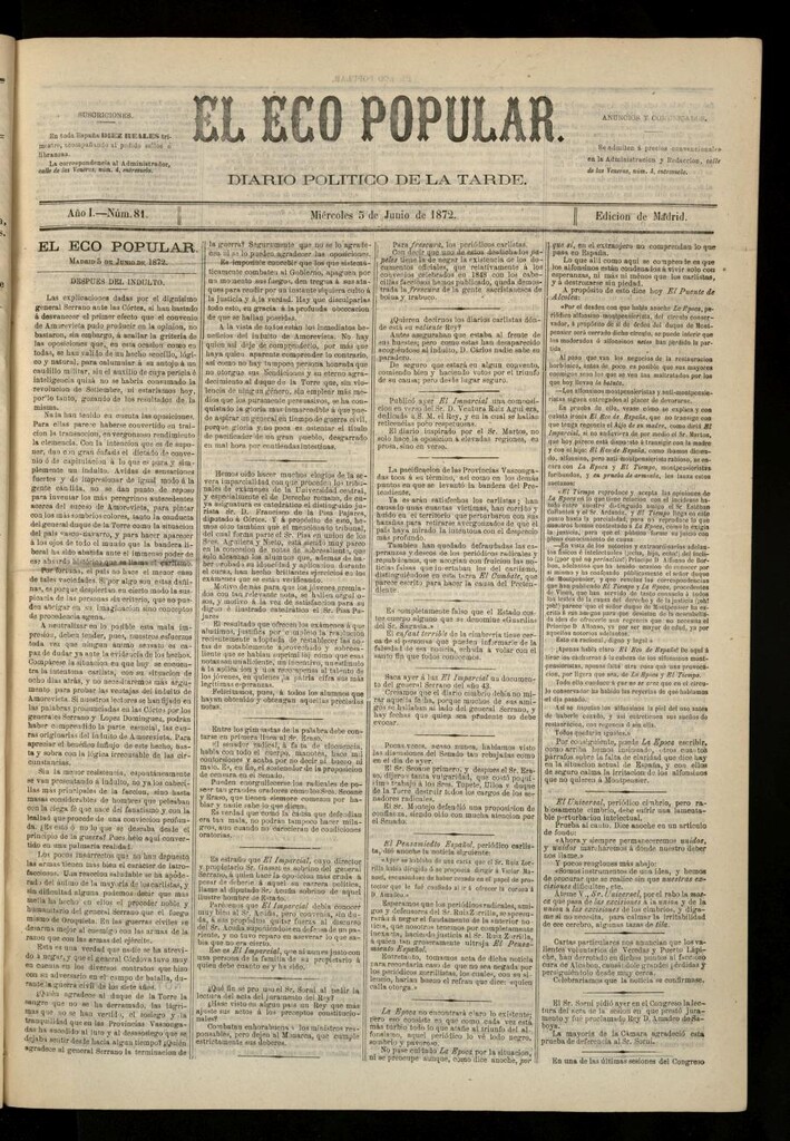 Miniatura de El Eco Popular del 5 de junio de 1872