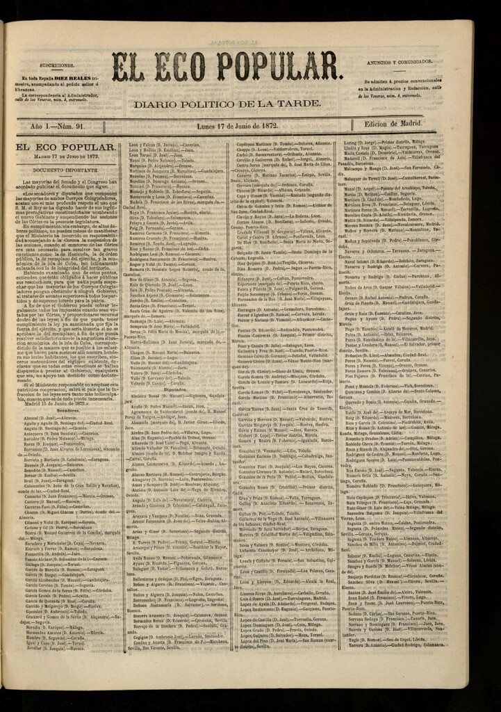 Miniatura de El Eco Popular del 17 de junio de 1872