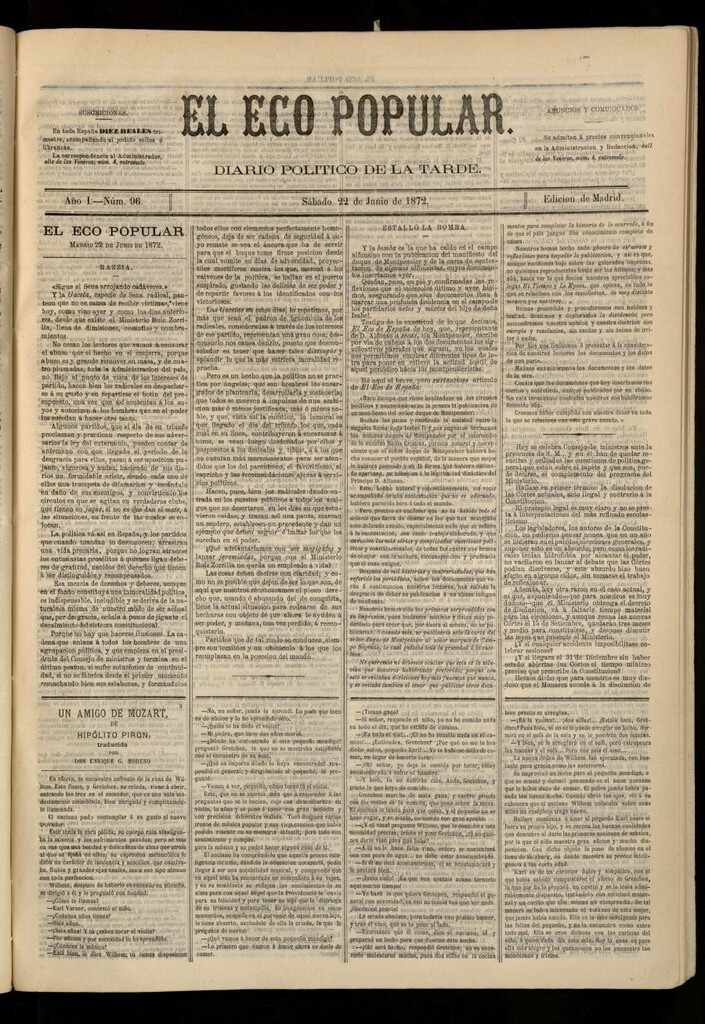 Miniatura de El Eco Popular del 22 de junio de 1872