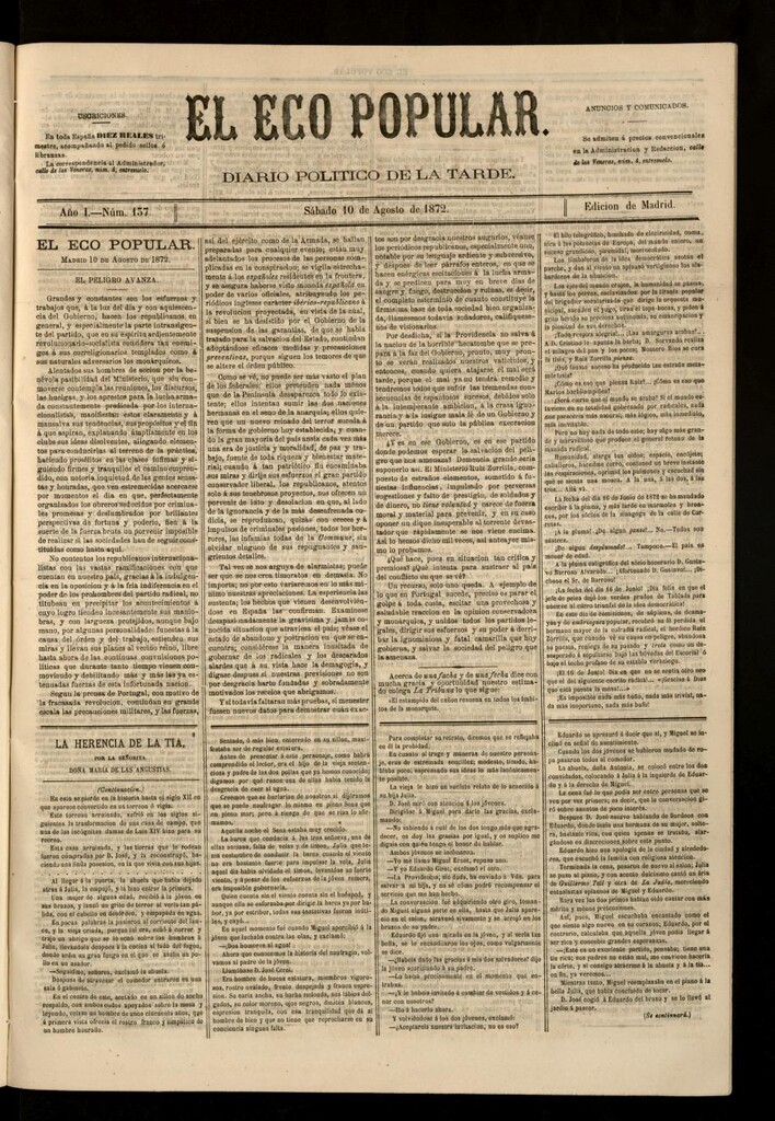 Miniatura de El Eco Popular del 10 de agosto de 1872