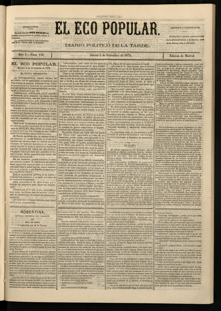 Miniatura de El Eco Popular del 5 de septiembre de 1872