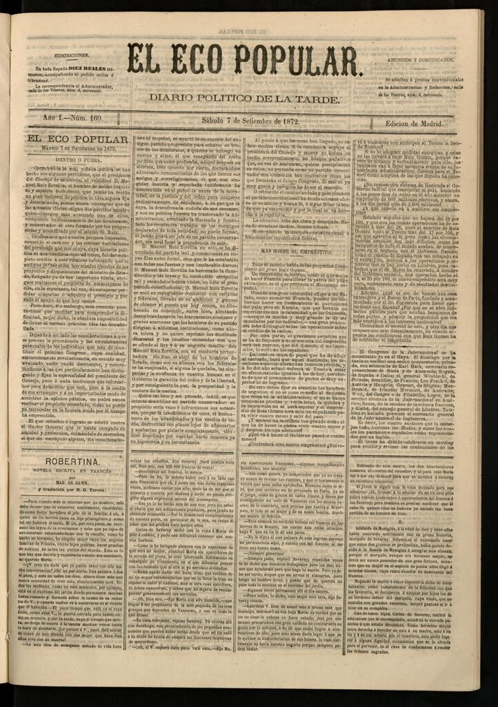Miniatura de El Eco Popular del 7 de septiembre de 1872