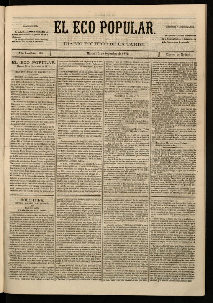 Miniatura de El Eco Popular del 10 de septiembre de 1872