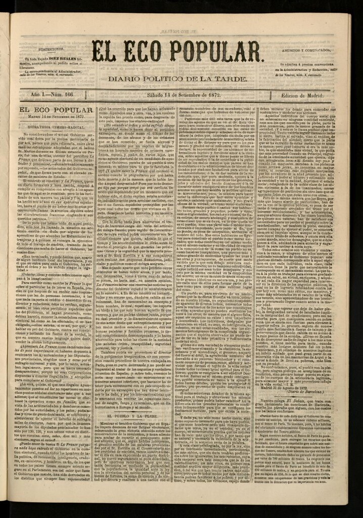Miniatura de El Eco Popular del 14 de septiembre de 1872