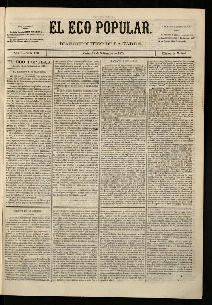 Miniatura de El Eco Popular del 17 de septiembre de 1872