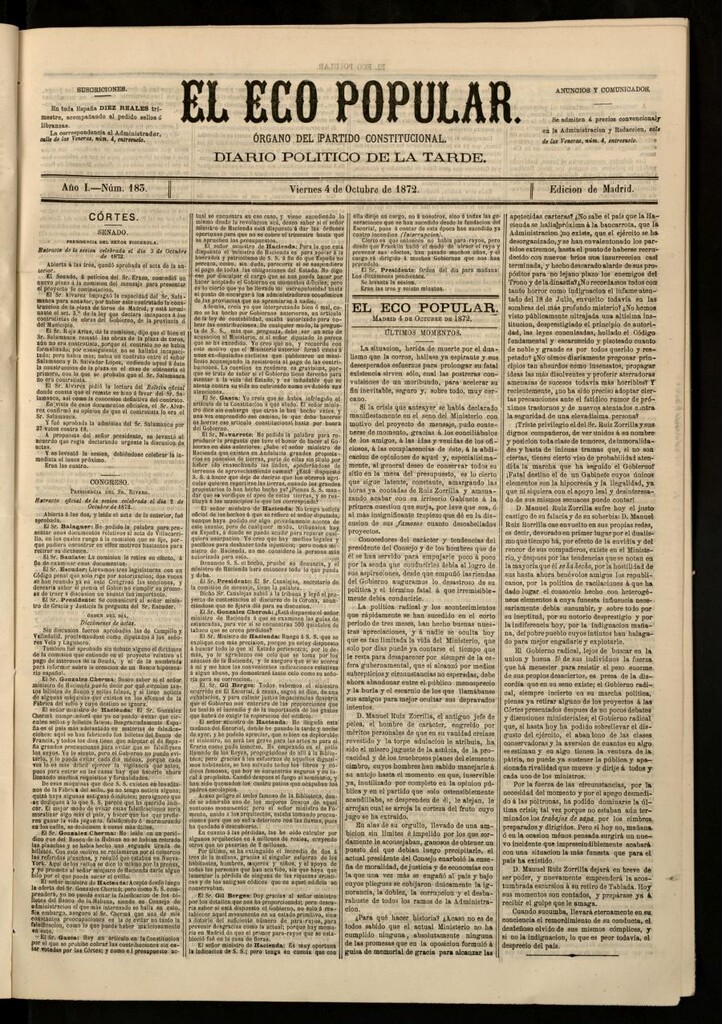Miniatura de El Eco Popular del 4 de octubre de 1872