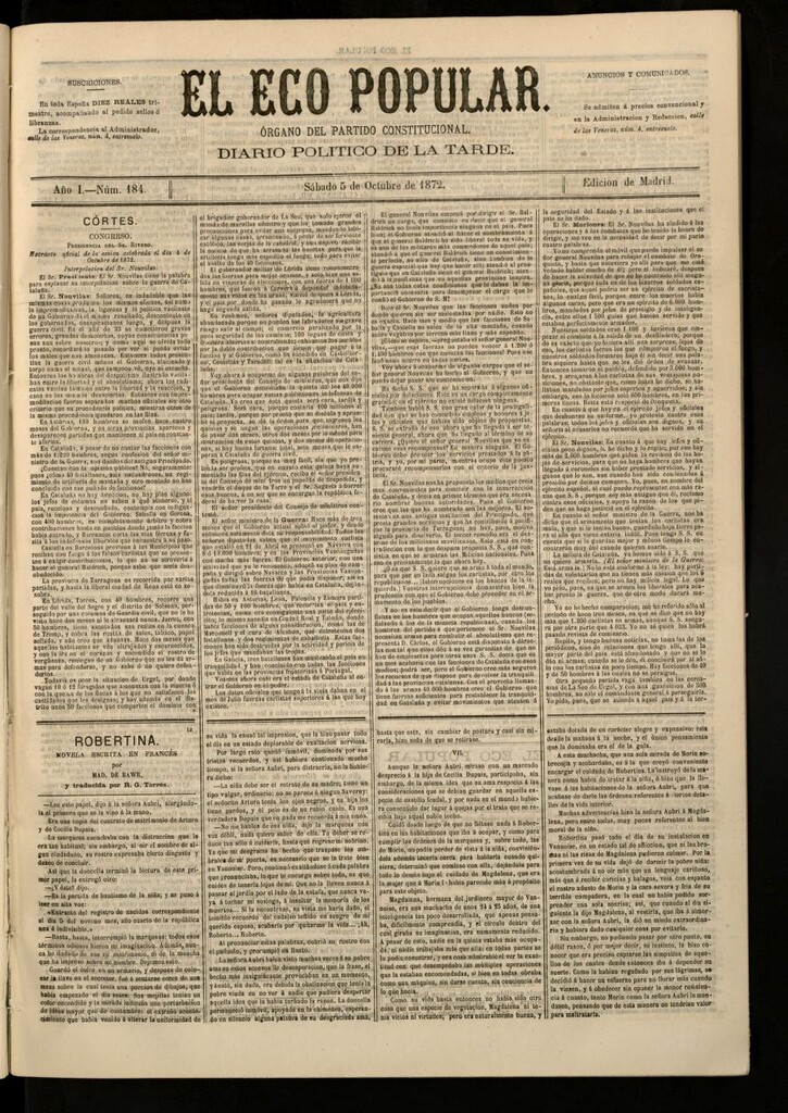 Miniatura de El Eco Popular del 5 de octubre de 1872