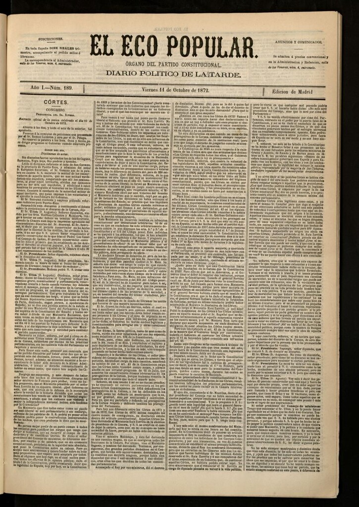 Miniatura de El Eco Popular del 11 de octubre de 1872