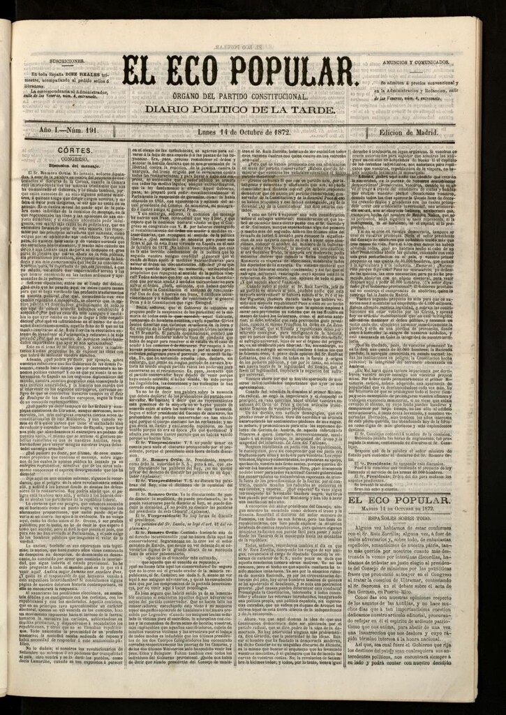 Miniatura de El Eco Popular del 14 de octubre de 1872