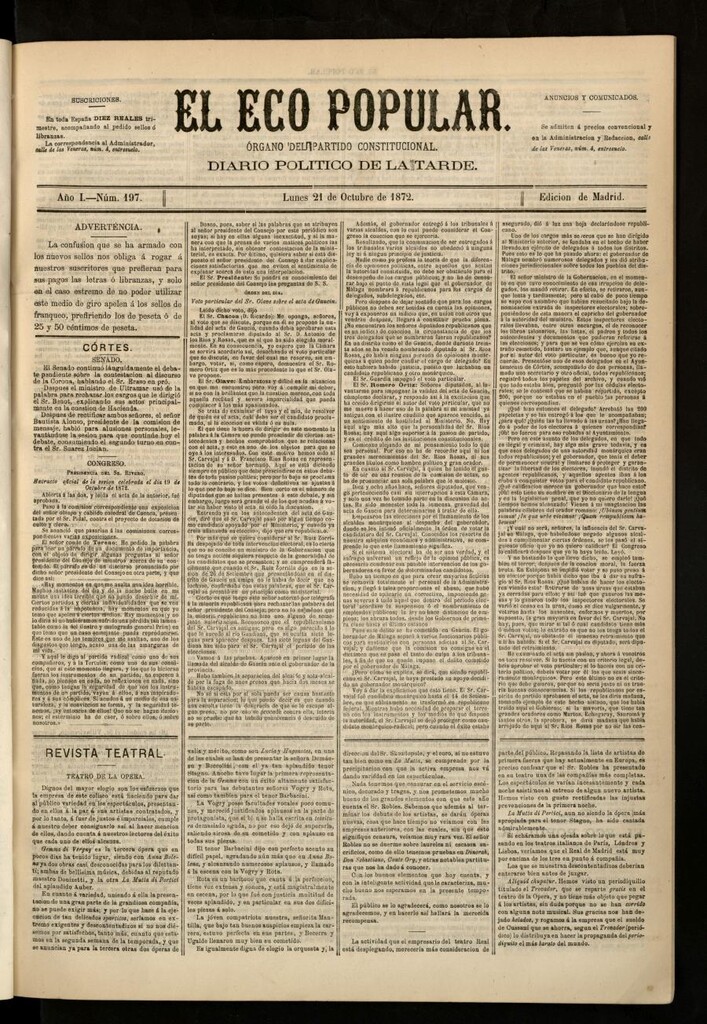 Miniatura de El Eco Popular del 21 de octubre de 1872