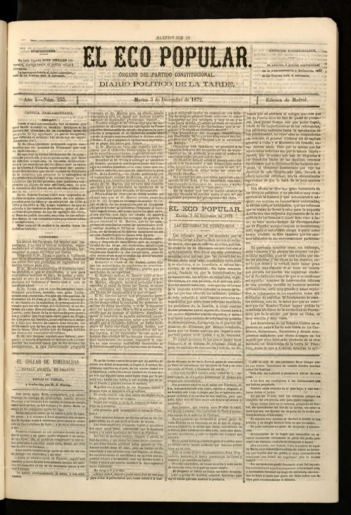 Miniatura de El Eco Popular del 3 de diciembre de 1872