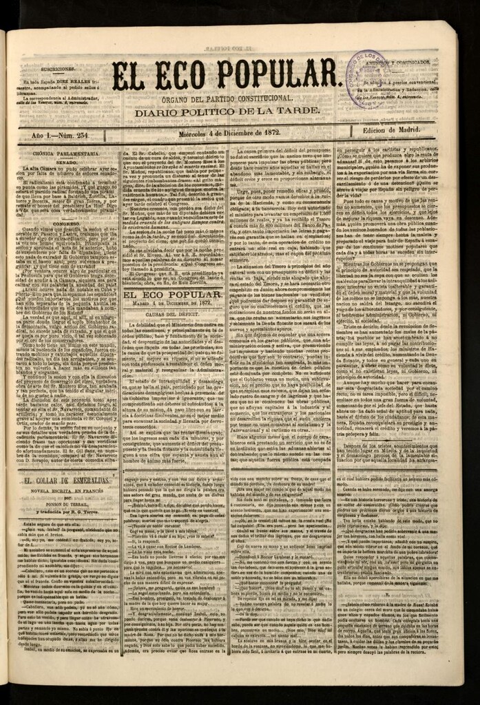 Miniatura de El Eco Popular del 4 de diciembre de 1872