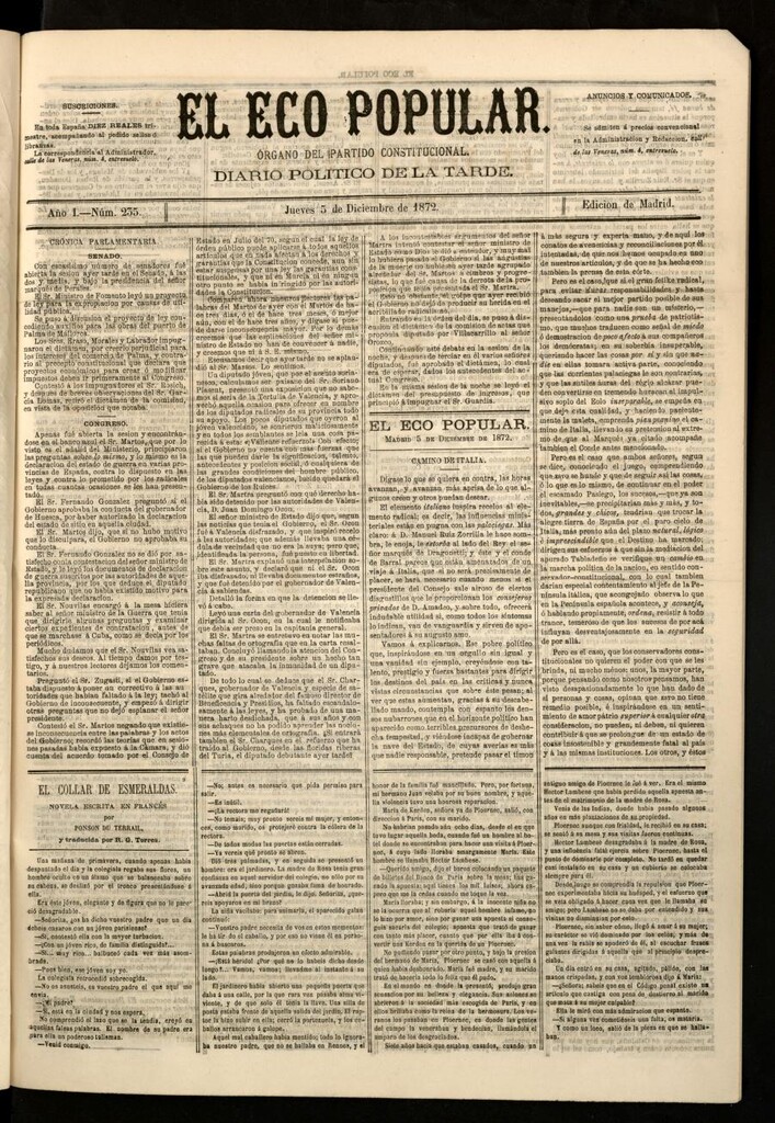 Miniatura de El Eco Popular del 5 de diciembre de 1872