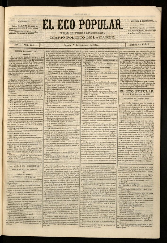 Miniatura de El Eco Popular del 7 de diciembre de 1872