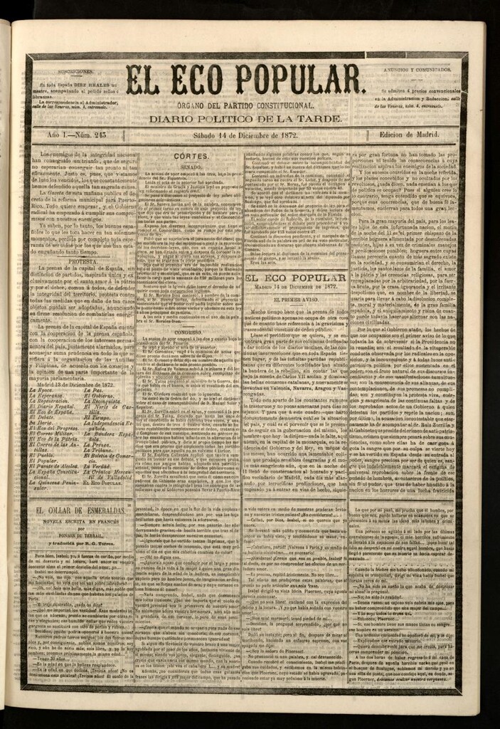 Miniatura de El Eco Popular del 14 de diciembre de 1872