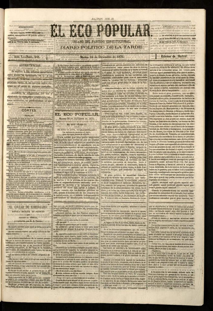 Miniatura de El Eco Popular del 24 de diciembre de 1872