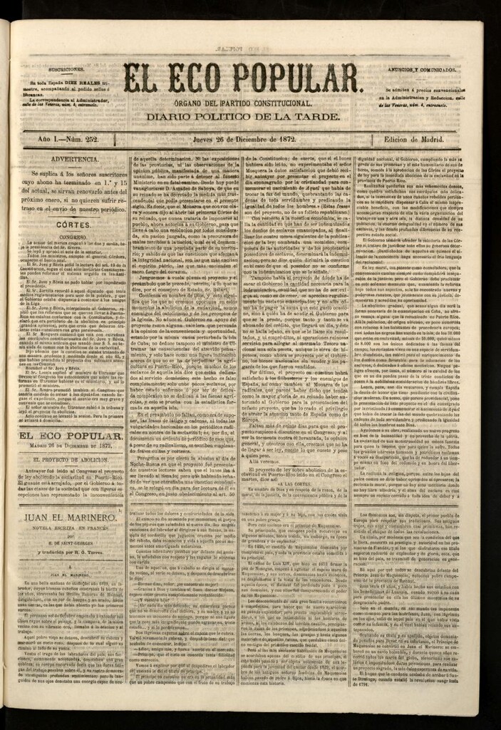 Miniatura de El Eco Popular del 26 de diciembre de 1872