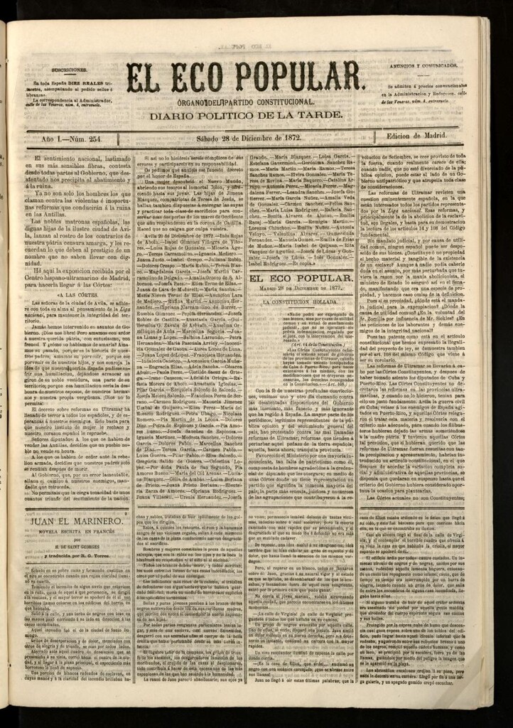 Miniatura de El Eco Popular del 28 de diciembre de 1872