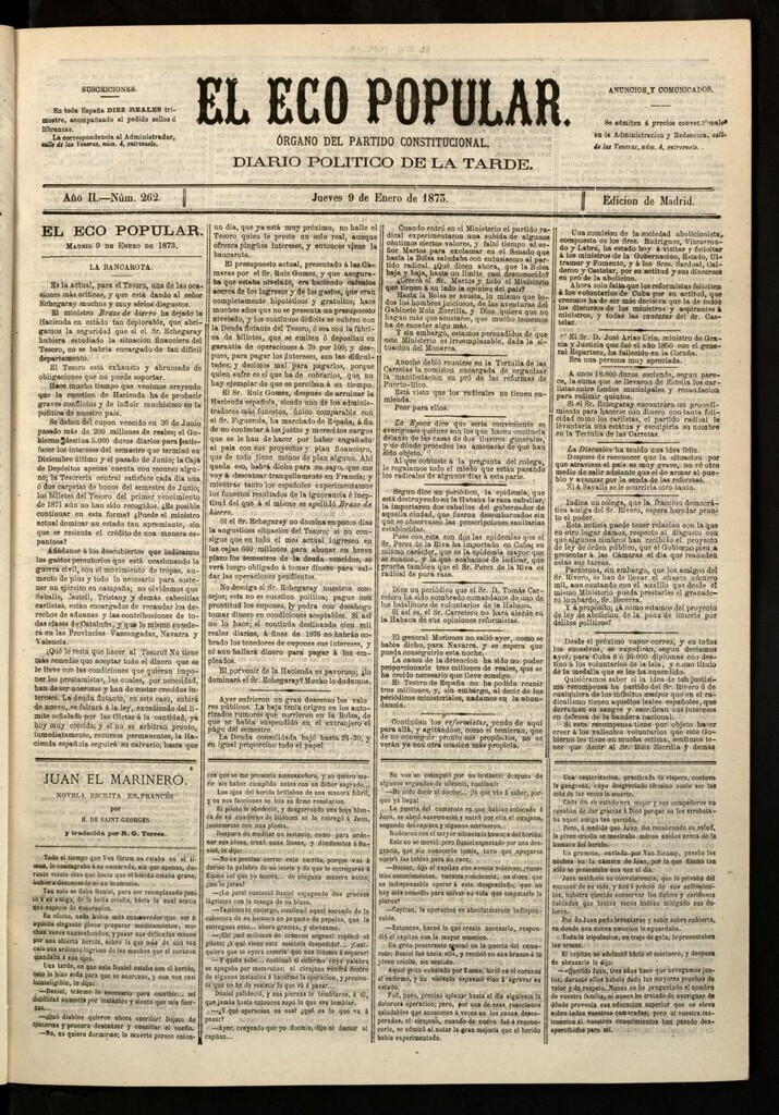 Miniatura de El Eco Popular del 9 de enero de 1873
