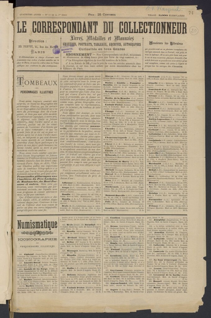 Miniatura de Le Correspondant du Collectionneur