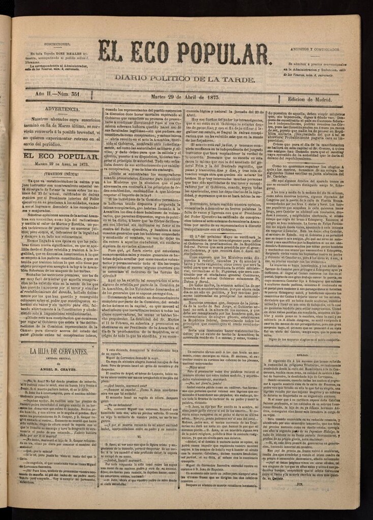 Miniatura de El Eco Popular del 29 de abril de 1873