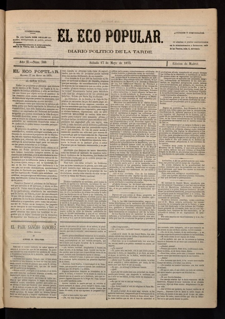 Miniatura de El Eco Popular del 17 de mayo de 1873