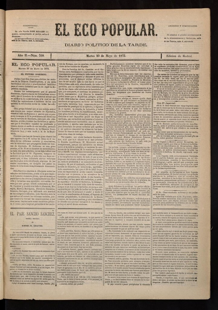 Miniatura de El Eco Popular del 20 de mayo de 1873