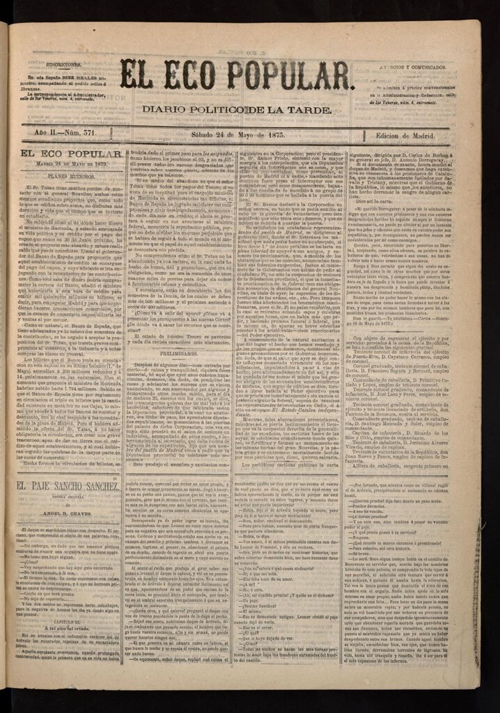 Miniatura de El Eco Popular del 24 de mayo de 1873