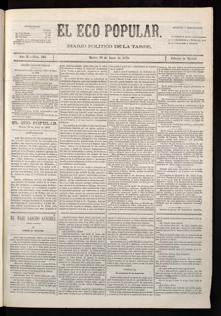 Miniatura de El Eco Popular del 10 de junio de 1873