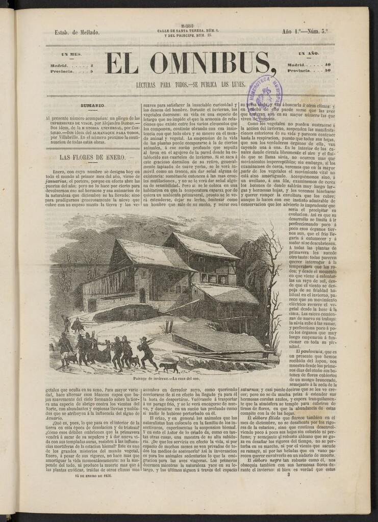 Miniatura de El Ómnibus: lecturas para todos del 14 de enero de 1857, nº 3