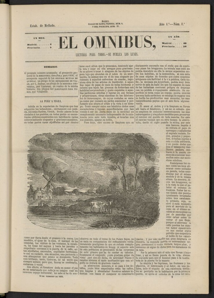 Miniatura de El Ómnibus: lecturas para todos del 18 de febrero de 1856, nº 8