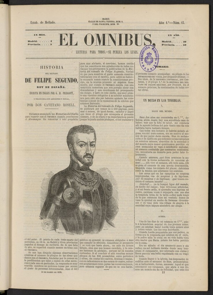 Miniatura de El Ómnibus: lecturas para todos del 24 de marzo de 1856, nº 13