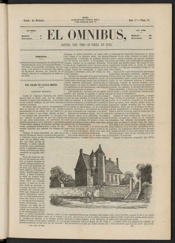 Miniatura de El Ómnibus: lecturas para todos del 7 de abril de 1856, nº 15