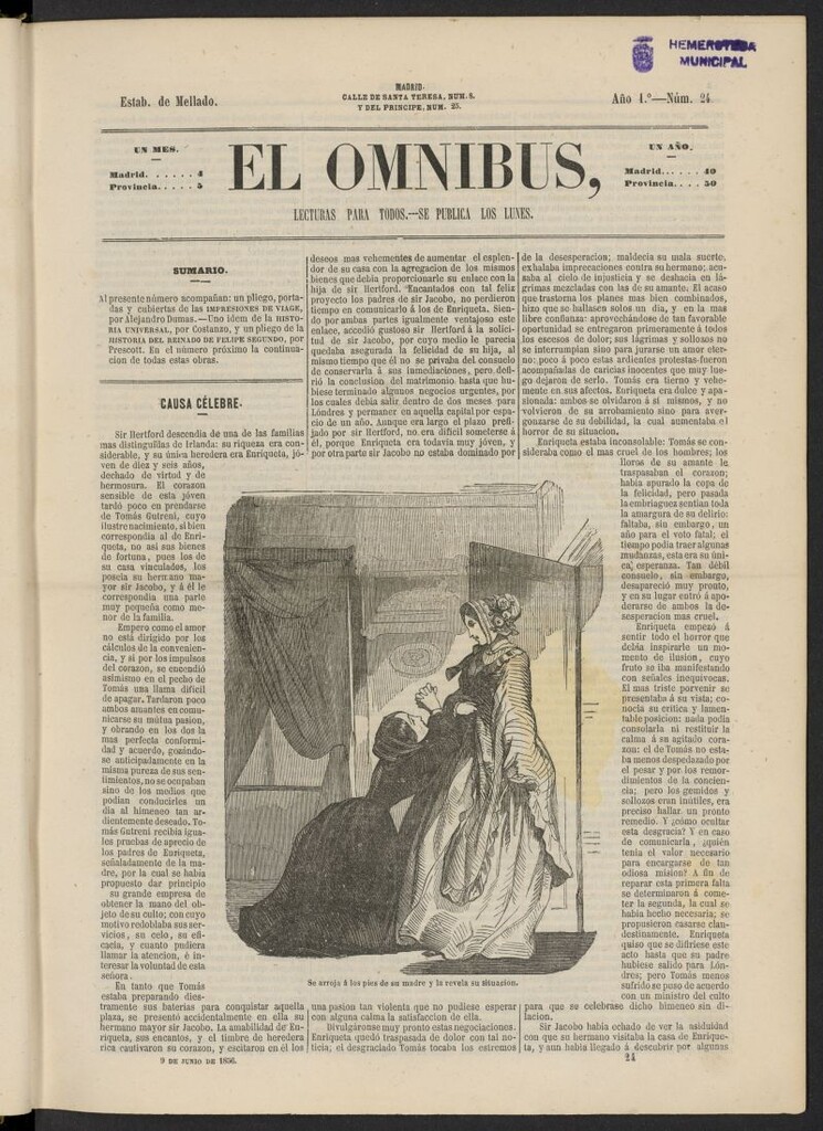 Miniatura de El Ómnibus: lecturas para todos del 9 de junio de 1856, nº 24