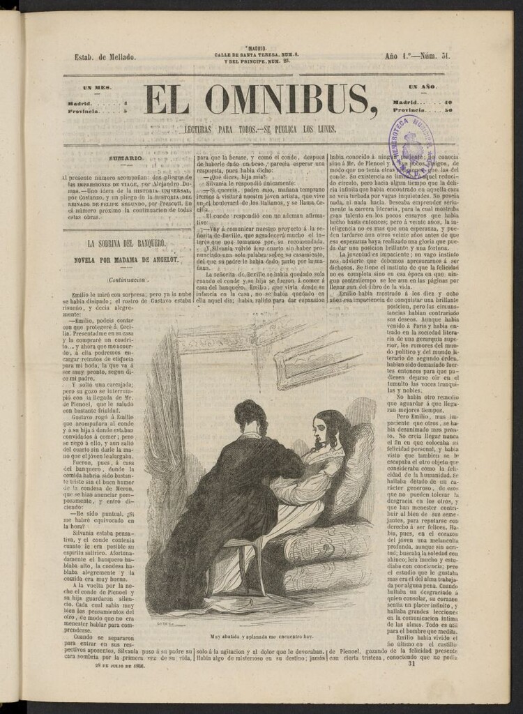 Miniatura de El Ómnibus: lecturas para todos del 28 de julio de 1856, nº 31