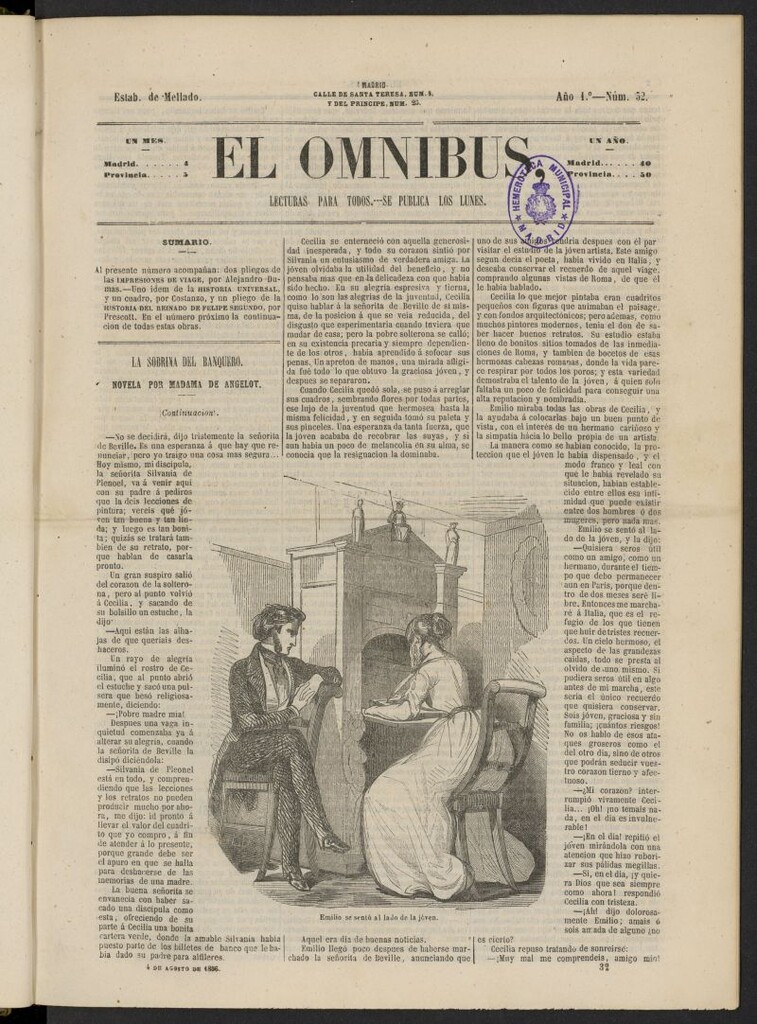 Miniatura de El Ómnibus: lecturas para todos del 4 de agosto de 1856, nº 32