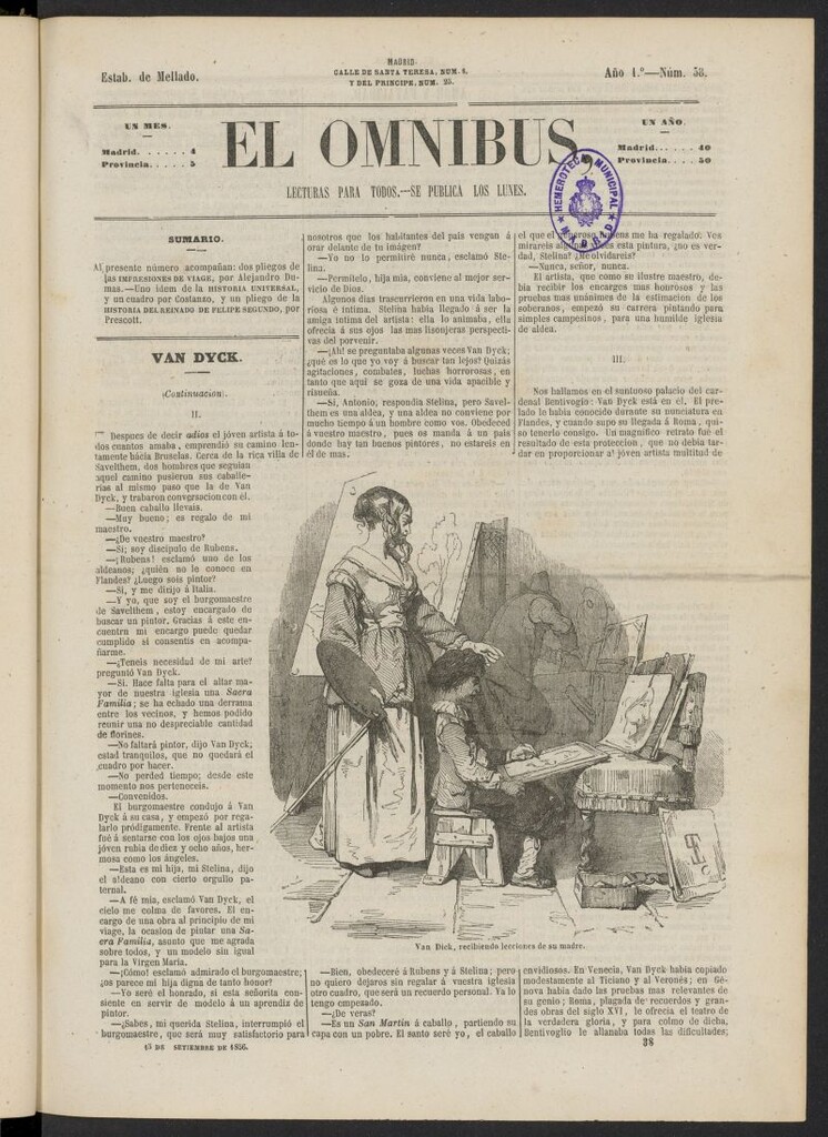 Miniatura de El Ómnibus: lecturas para todos del 15 de septiembre de 1856, nº 38