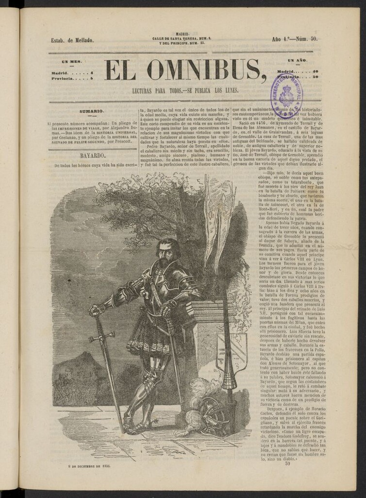 Miniatura de El Ómnibus: lecturas para todos del 8 de diciembre de 1856, nº 50