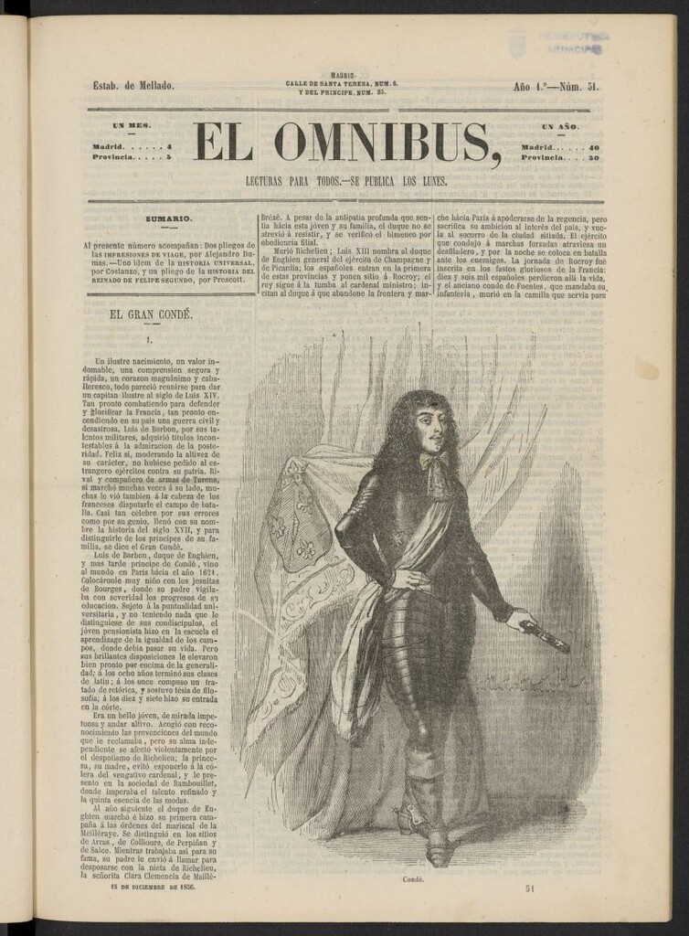 Miniatura de El Ómnibus: lecturas para todos del 15 de dciciembre de 1856, nº 51