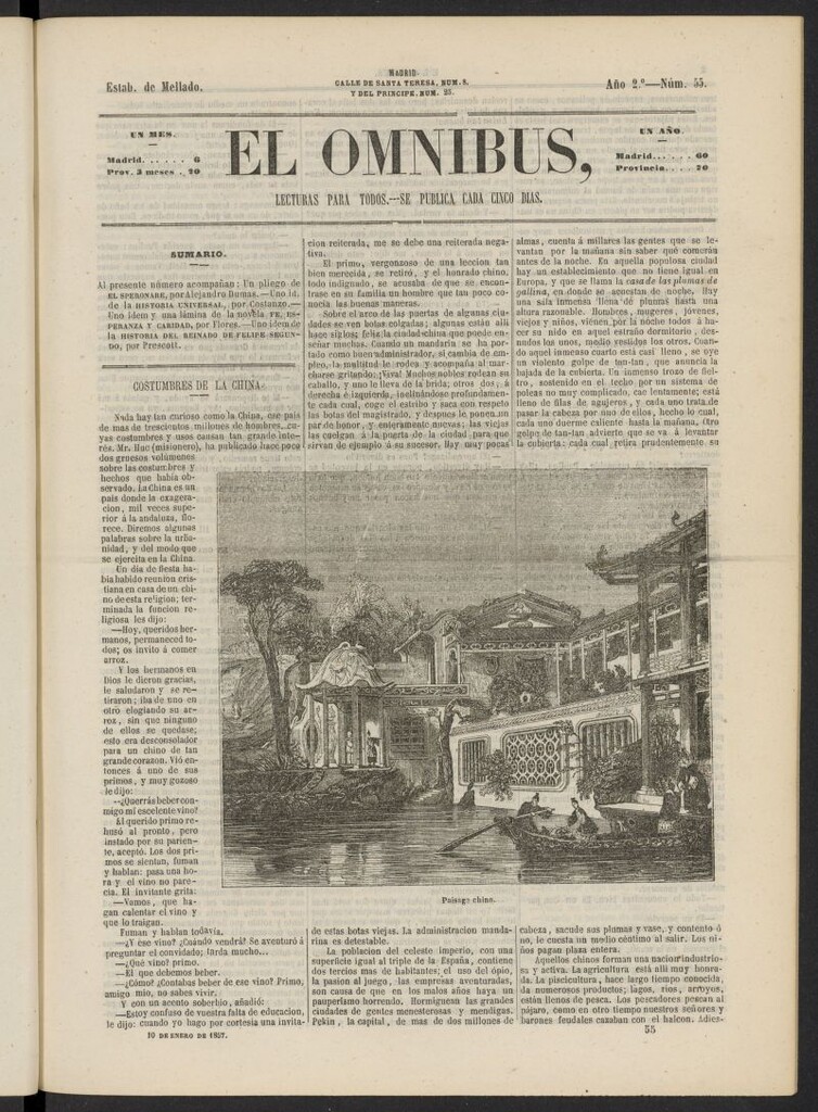 Miniatura de El Ómnibus: lecturas para todos del 10 de enero de 1857, nº 55