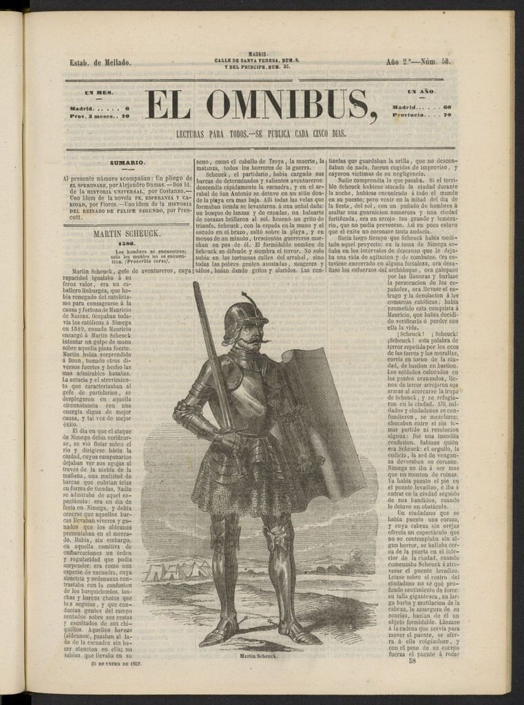 Miniatura de El Ómnibus: lecturas para todos del 25 de enero de 1857, nº 58