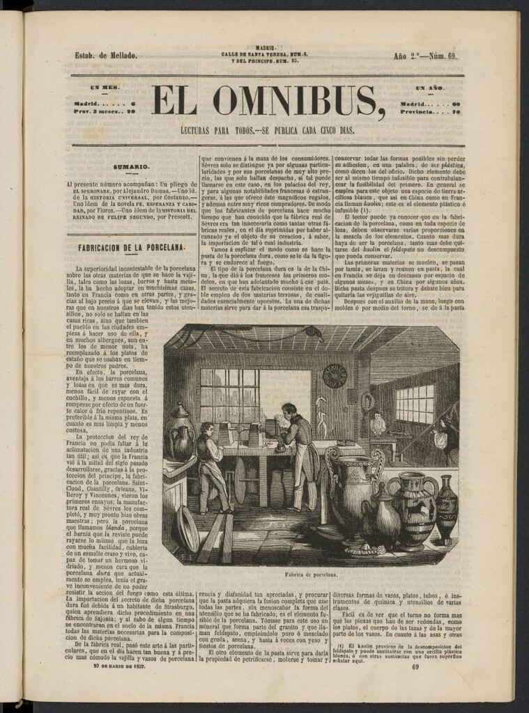 Miniatura de El Ómnibus: lecturas para todos del 20 de marzo de 1857, nº 69