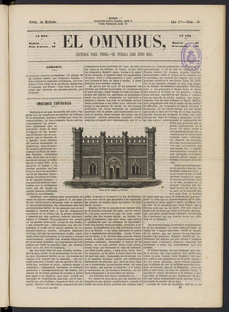 Miniatura de El Ómnibus: lecturas para todos del 20 de mayo de 1857, nº 81