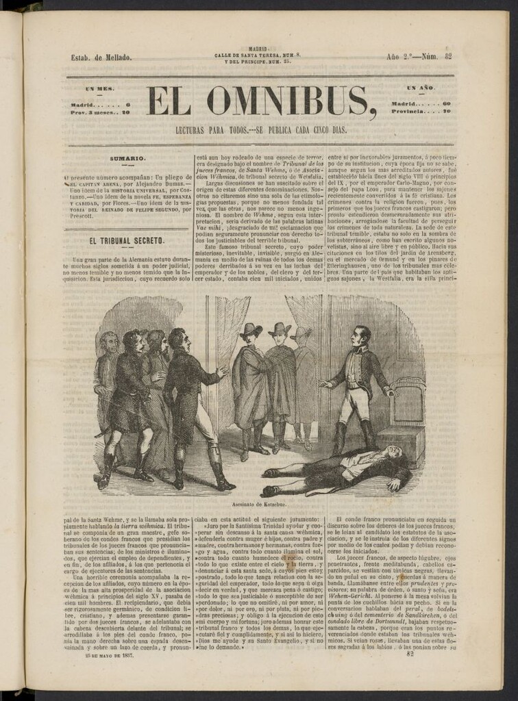 Miniatura de El Ómnibus: lecturas para todos del 25 de mayo de 1857, nº 82