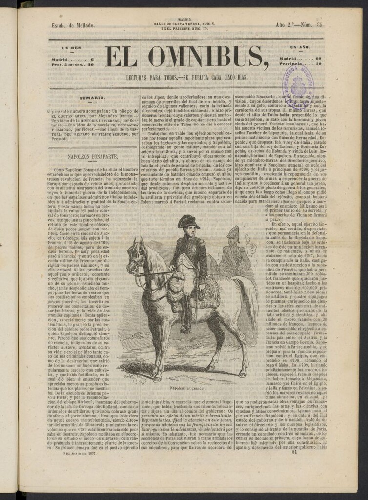 Miniatura de El Ómnibus: lecturas para todos del 5 de junio de 1857, nº 84
